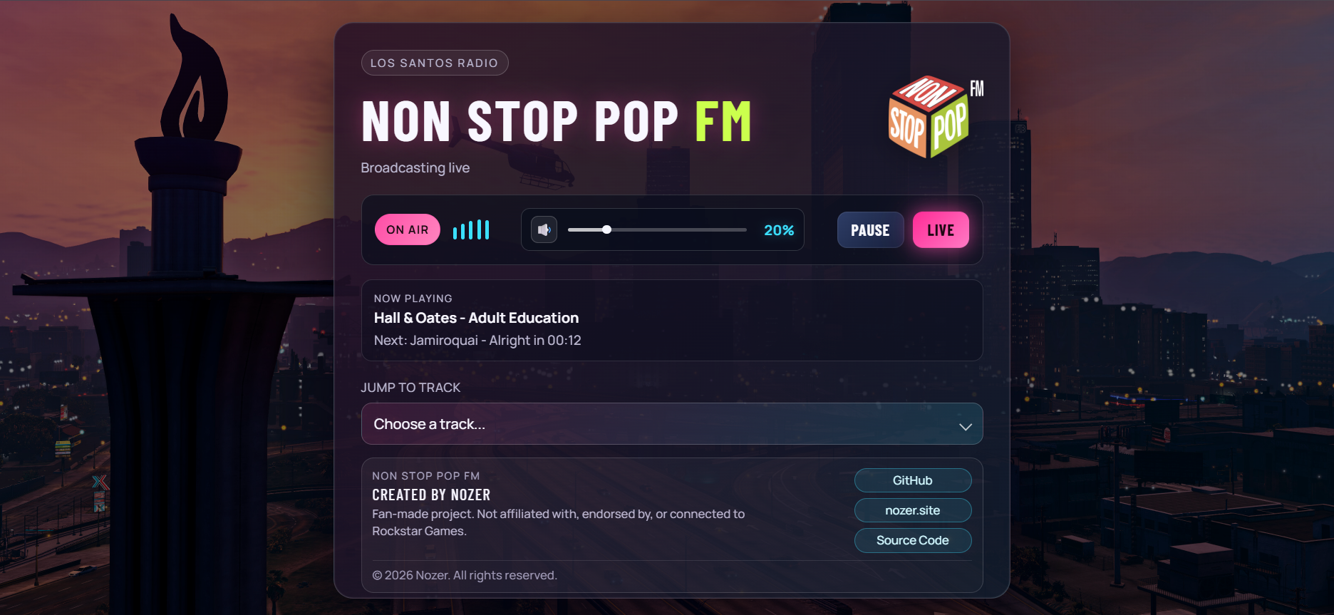 Banner radia Non Stop Pop FM